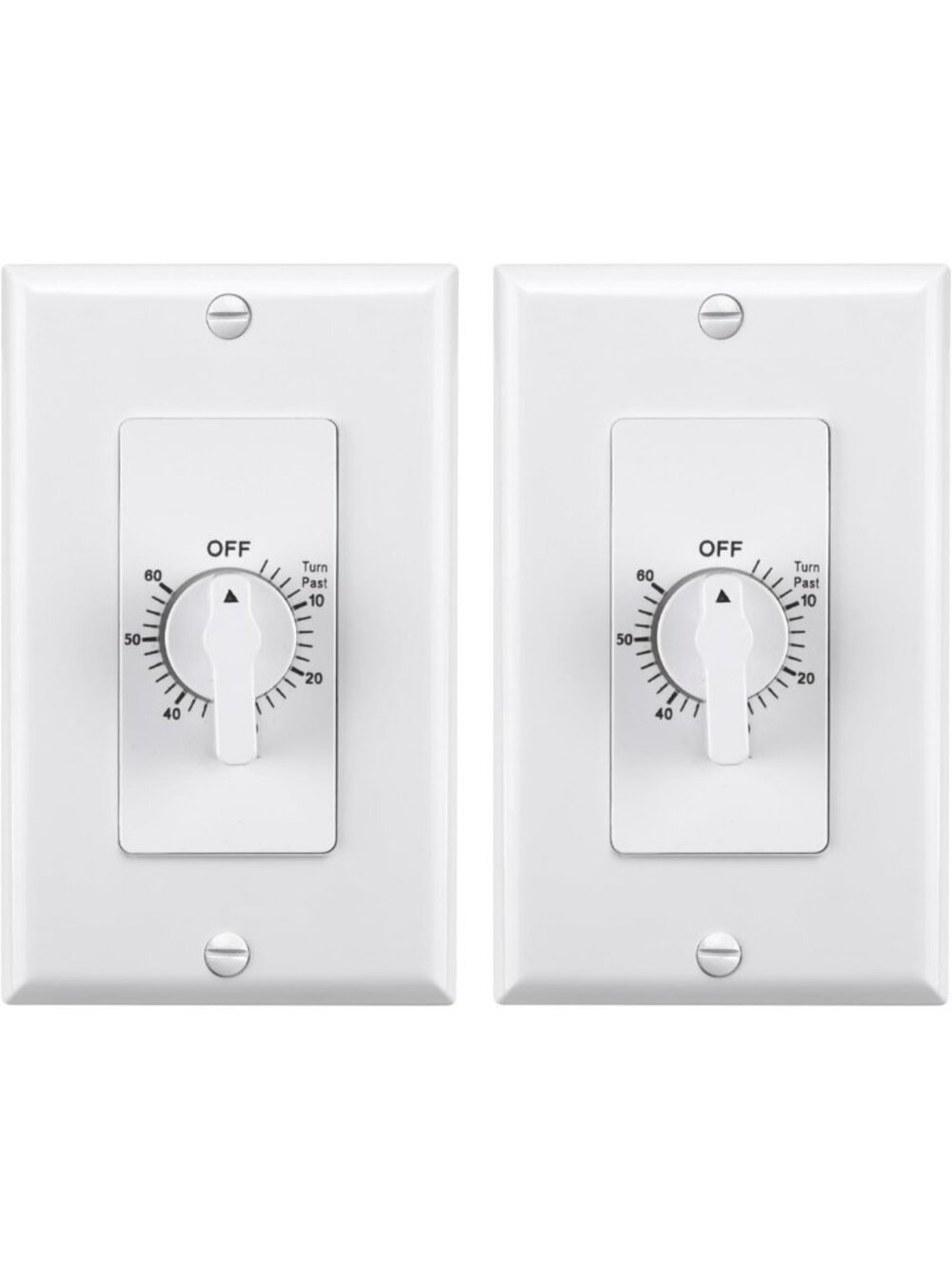 60 Min Countdown Timer Switch for Bathroom Fan & Light, Auto Shut Off, 2 Pack